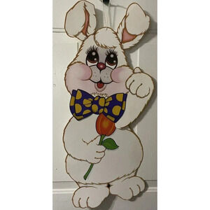 Vintage Beistle Co Easter Bunny Die Cut 30" Harvey Rabbit Fully Jointed 1983
